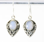 Fijne bewerkte zilveren oorbellen met blauwe lace agaat afbeelding 1