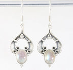 Bewerkte zilveren oorbellen met labradoriet afbeelding 1