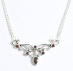 Fijne zilveren ketting met granaat afbeelding 1