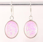 Ovale zilveren oorbellen met opaal afbeelding 1