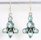 Zilveren oorbellen met blauwe topaas afbeelding 1