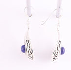 Opengewerkte zilveren oorbellen met lapis lazuli afbeelding 4