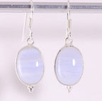 Zilveren oorbellen met blauwe lace agaat afbeelding 1