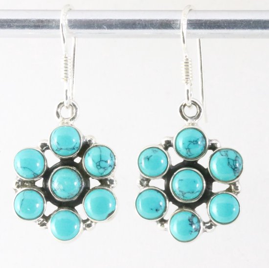 Zilveren oorbellen met turkoois afbeelding 1