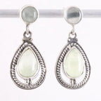 Opengewerkte zilveren oorstekers met prehniet afbeelding 1