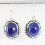 Bewerkte zilveren oorbellen met lapis lazuli afbeelding 1