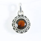 Fijne bewerkte ronde zilveren hanger met rookkwarts afbeelding 1