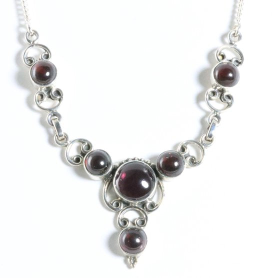 Zilveren ketting met granaat afbeelding 1