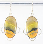 Zilveren oorbellen met bumble bee jaspis afbeelding 1