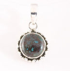 Fijne bewerkte ronde zilveren hanger met azuriet afbeelding 1