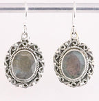 Bewerkte zilveren oorbellen met labradoriet afbeelding 1