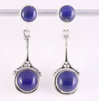Bewerkte zilveren oorstekers met lapis lazuli afbeelding 1