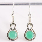 Zilveren oorbellen met groene onyx afbeelding 1