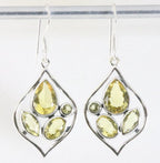 Opengewerkte zilveren oorbellen met citrien afbeelding 1