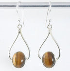 Opengewerkte zilveren oorbellen met tijgeroog afbeelding 1