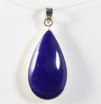 Druppelvormige zilveren hanger met lapis lazuli afbeelding 1