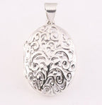 Bewerkt ovaal zilveren medaillon afbeelding 1