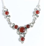 Zilveren ketting met carneool afbeelding 1