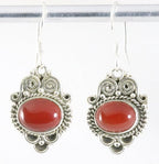 Bewerkte zilveren oorbellen met carneool afbeelding 1