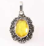 Bewerkte zilveren hanger met citrien afbeelding 1