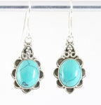 Bewerkte zilveren oorbellen met turkoois afbeelding 1