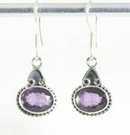 Fijne bewerkte zilveren oorbellen met amethist afbeelding 1