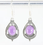 Opengewerkte zilveren oorbellen met amethist afbeelding 1