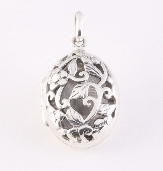 Ovaal opengewerkt zilveren medaillon afbeelding 1