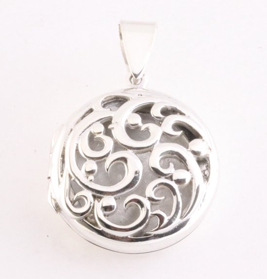 Rond opengewerkt zilveren medaillon afbeelding 1