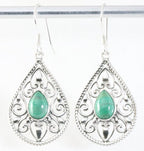 Opengewerkte zilveren oorbellen met malachiet afbeelding 1