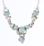 Zilveren ketting met aqua chalcedoon afbeelding 1
