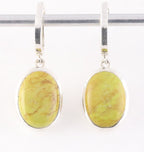 Zilveren oorbellen met appelgroene turkoois afbeelding 1