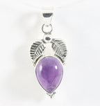 Bewerkte zilveren hanger met amethist afbeelding 1