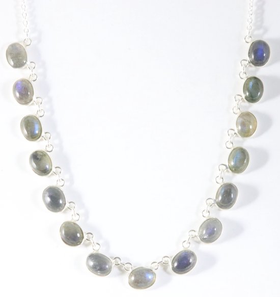 Zilveren collier met labradoriet afbeelding 1