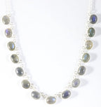 Zilveren collier met labradoriet afbeelding 1