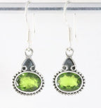 Fijne bewerkte zilveren oorbellen met peridoot afbeelding 1