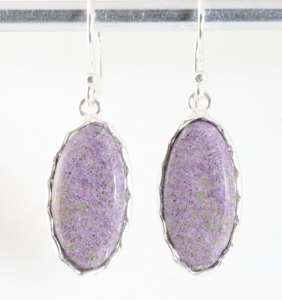 Zilveren oorbellen met purpuriet afbeelding 1