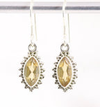 Fijne bewerkte zilveren oorbellen met citrien afbeelding 1