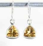 Hoogglans zilveren oorbellen met citrien afbeelding 1