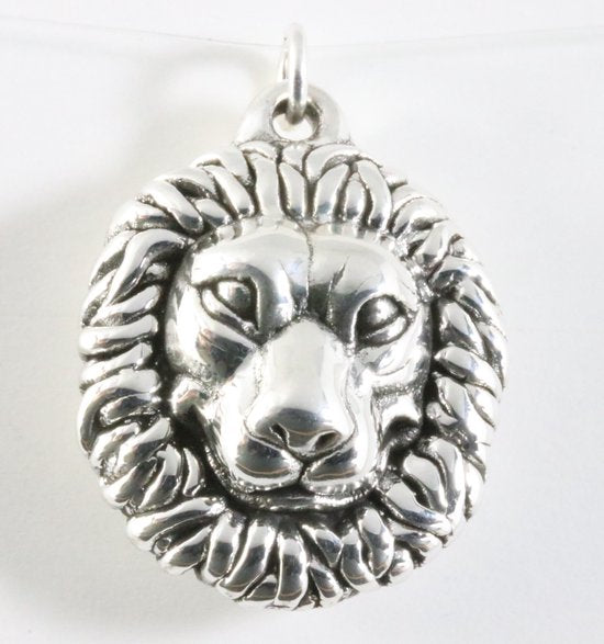 Grote zilveren leeuw hanger afbeelding 1