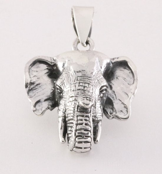 Zware zilveren olifant hanger afbeelding 1