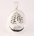 Hoogglans zilveren medaillon met levensboom afbeelding 1
