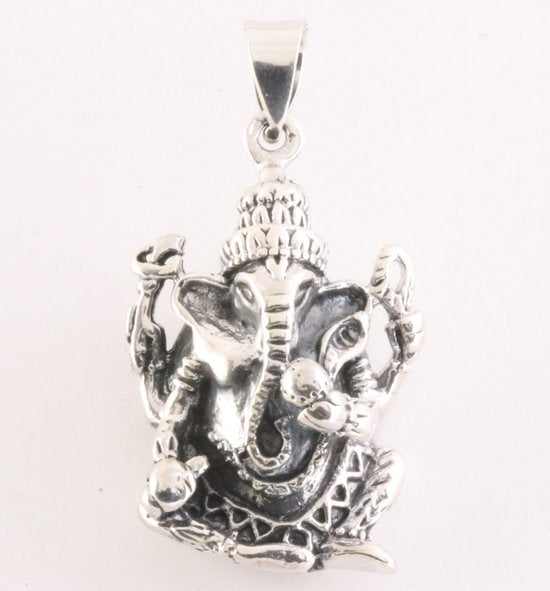 Zware zilveren Ganesha hanger afbeelding 1