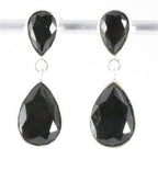 Zilveren oorstekers met onyx afbeelding 1