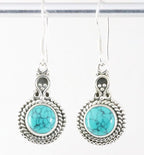 Bewerkte zilveren oorbellen met turkoois afbeelding 1