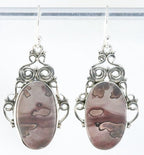 Bewerkte zilveren oorbellen met koffieboon jaspis afbeelding 1