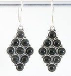 Bewerkte zilveren oorbellen met onyx afbeelding 1