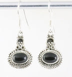 Bewerkte zilveren oorbellen met onyx afbeelding 1