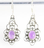 Opengewerkte zilveren oorbellen met amethist afbeelding 1