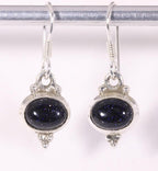 Fijne bewerkte zilveren oorbellen met blauwe zonnesteen afbeelding 1